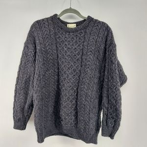 Aran Woollen Mills Carraig Donn Cable Knit Fisherman Sweater